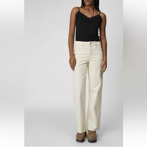 Object Cotton Wide Leg Jeans in Cream Sz Medium NWT